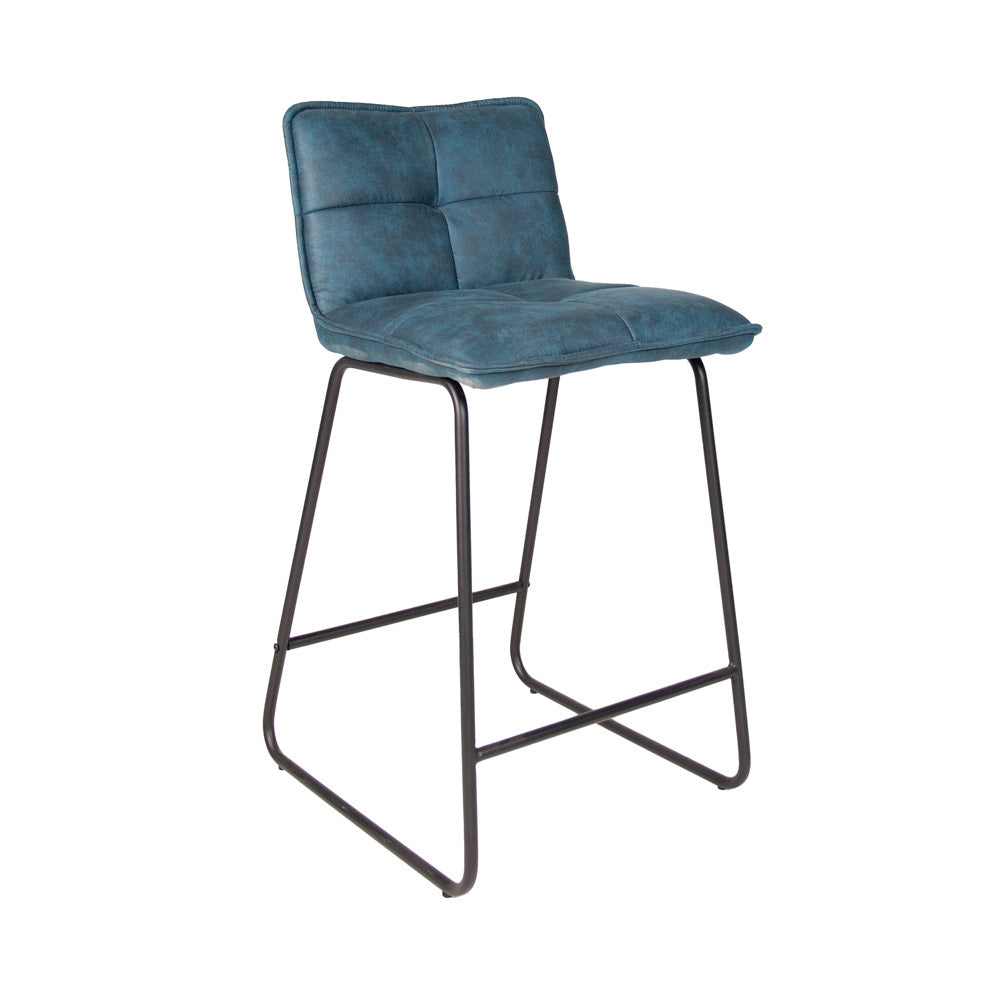Bar Stool Jeremy FavoFurn Blue LxBxH 63x56x49 Fabric Nnb
