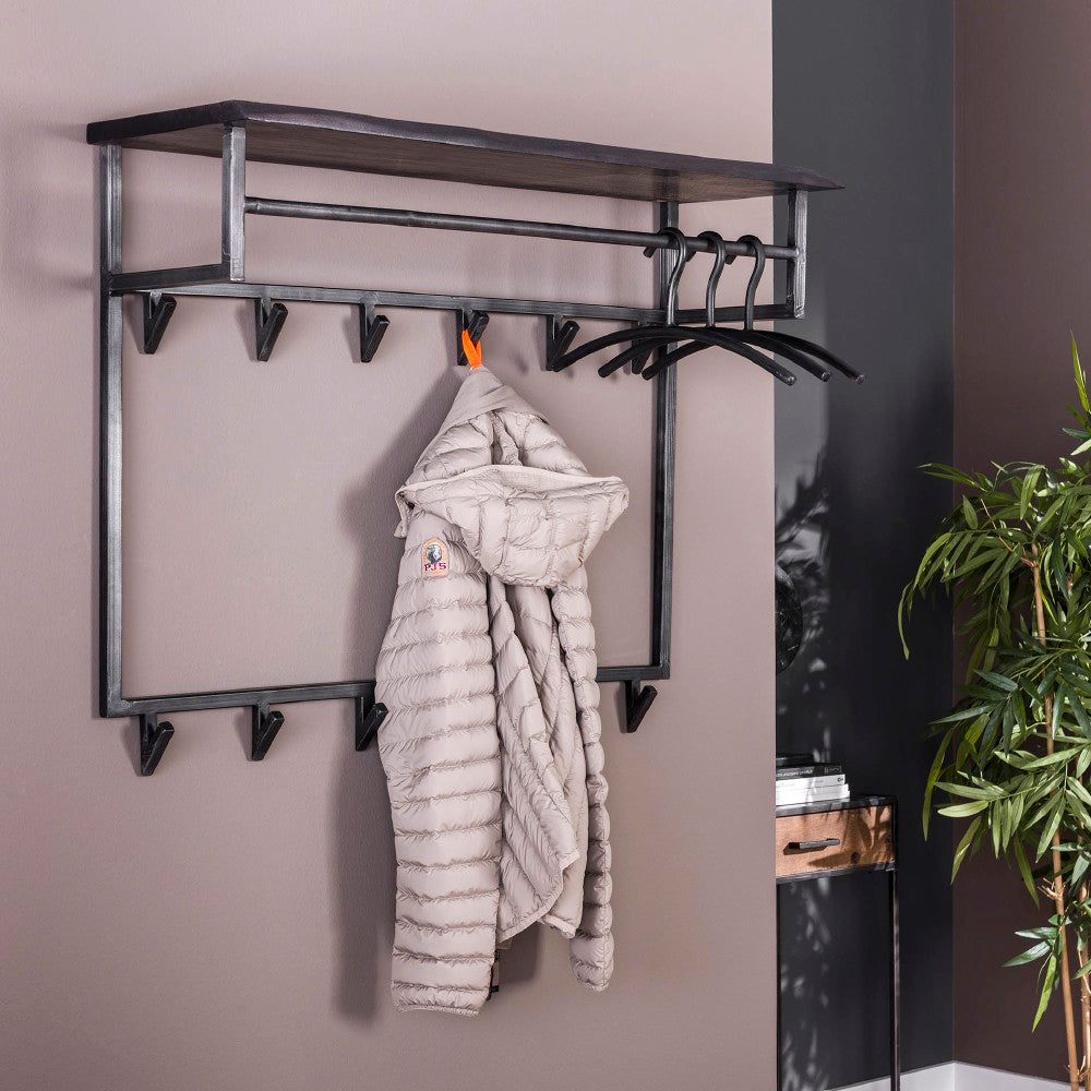 Coat Rack Beckett HomeHaven Black LxBxH 92x84x50 Acacia wood Nnb