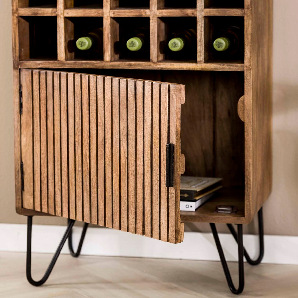 Wine Cabinet Barton HomeHaven Brown LxBxH 92x58x40 Mango wood Nnb