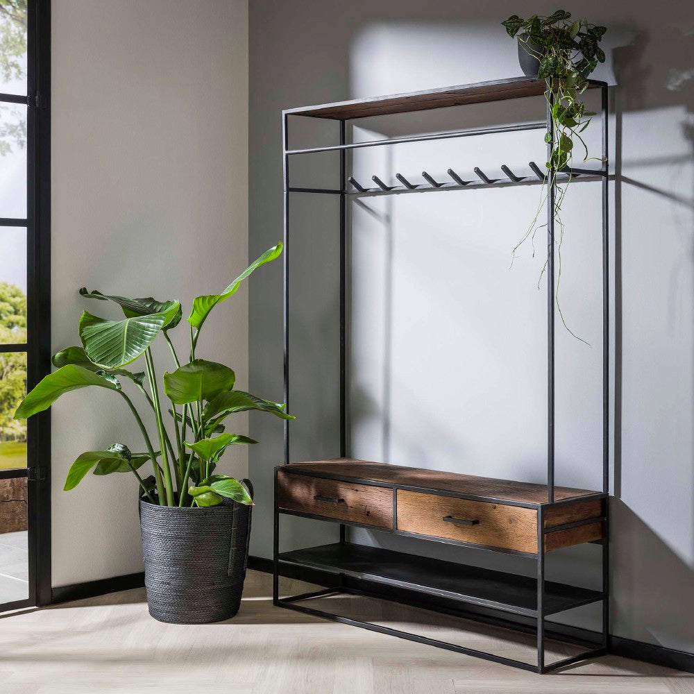 Coat Rack Alvin HomeHaven Brown LxBxH 126x86x40 Wood Nnb