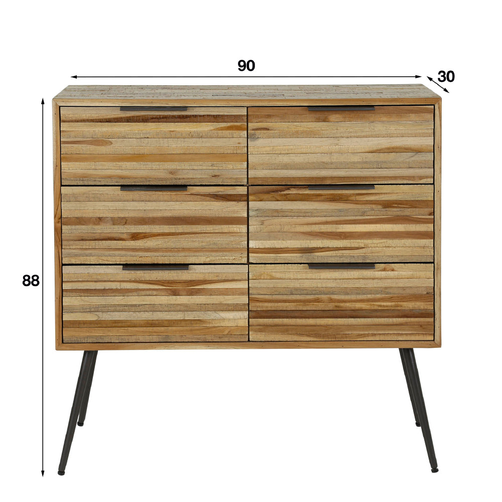 Drawer Cabinet Larkin HomeHaven Brown LxBxH 90x90x40 Teak Nnb