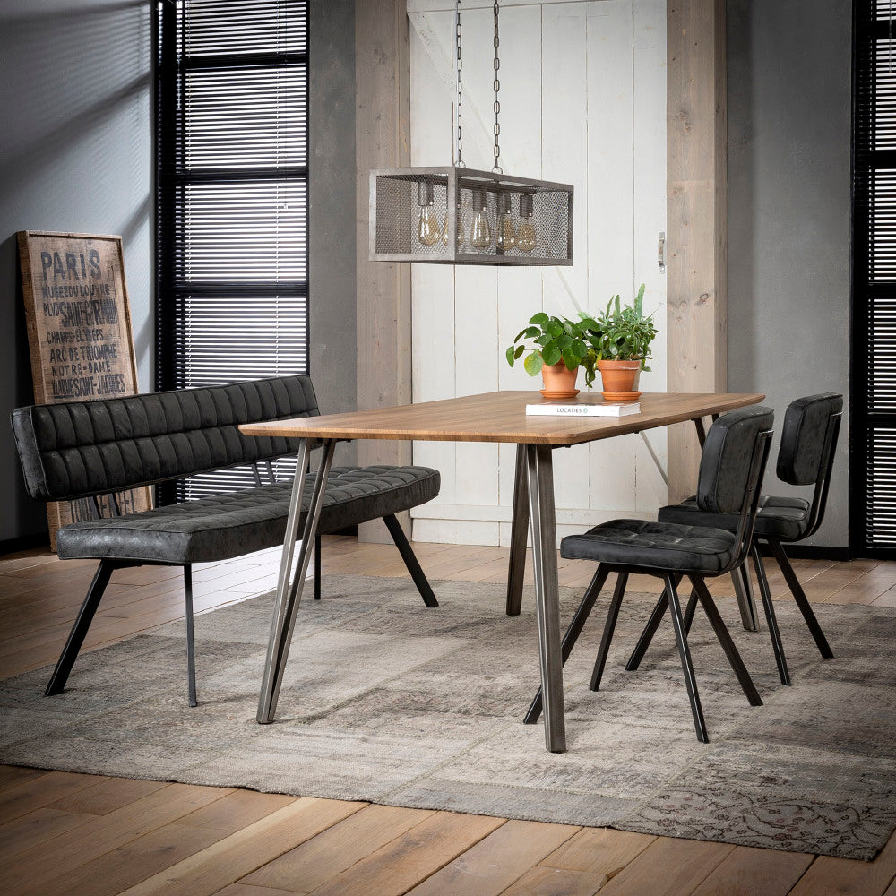 Dining Chair Sullivan HomeHaven Black LxBxH 84x63x58 Artificial leather Nnb