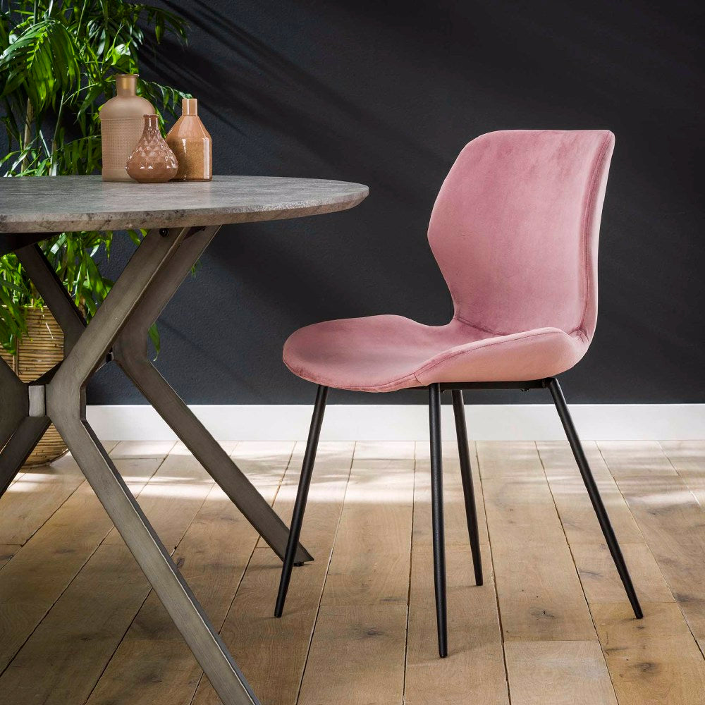 Dining Chair Ingo HomeHaven Pink LxBxH 90x59x49 Fabric Nnb