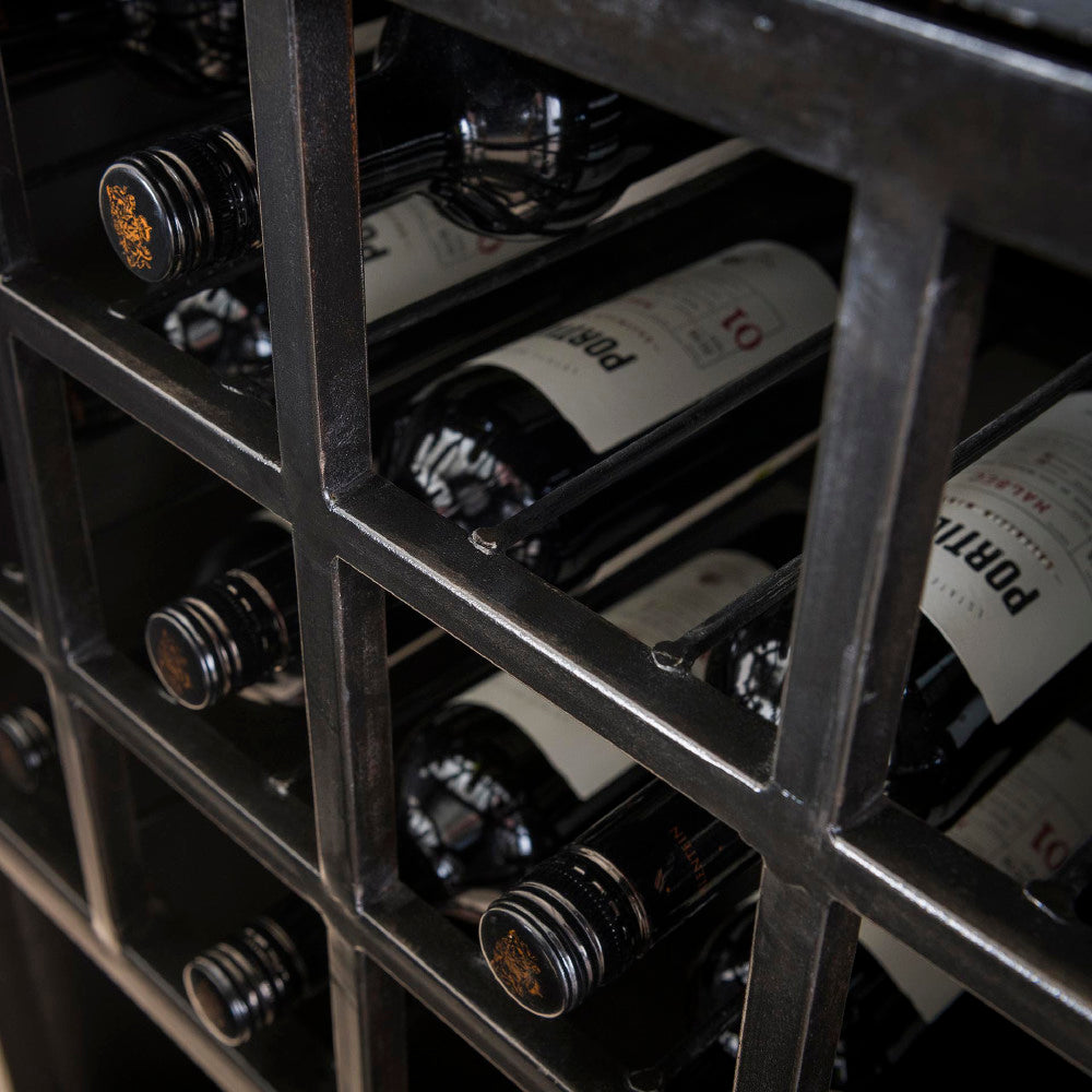 Wine Cabinet Luther HomeHaven Black LxBxH 135x55x40 Metal Nnb