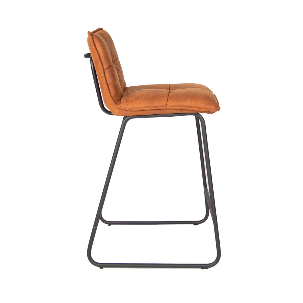 Bar Stool Jeremy FavoFurn Cognac LxBxH 63x56x49 Fabric Nnb
