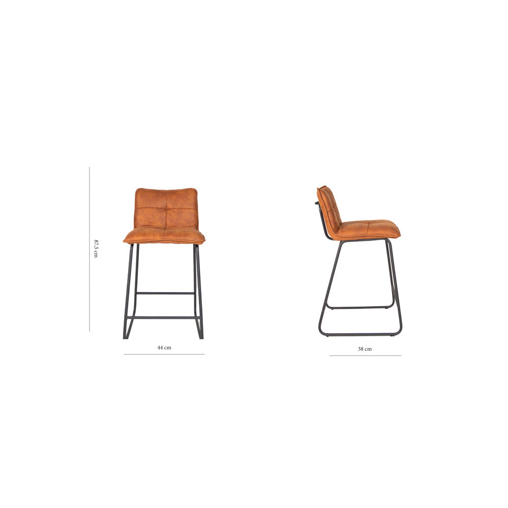 Bar Stool Jeremy FavoFurn Cognac LxBxH 63x56x49 Fabric Nnb