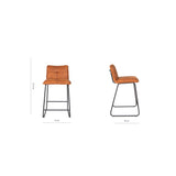 Bar Stool Jeremy FavoFurn Cognac LxBxH 63x56x49 Fabric Nnb