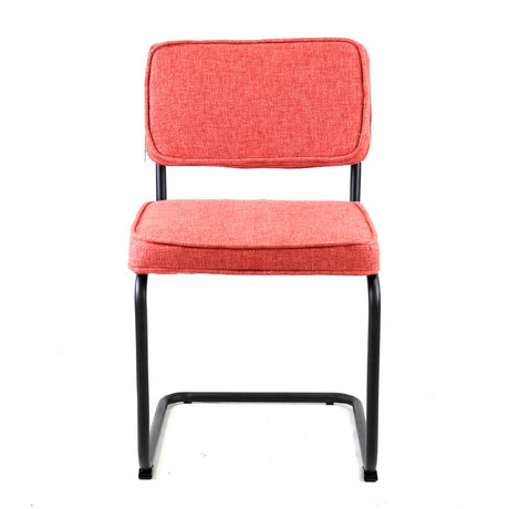 Dining Chair Rib FavoFurn Red LxBxH 56x55x52 Fabric Nnb