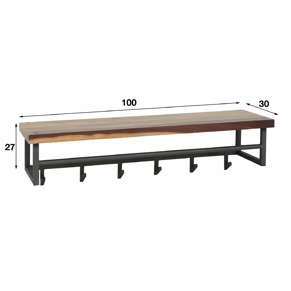 Coat Rack Abe HomeHaven Brown LxBxH 105x30x30 Walnut Nnb