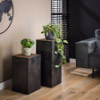 Flower Column Jacob HomeHaven Brown LxBxH 74x33x33 Wood Nnb