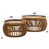 Coffee Table Barton HomeHaven Brown LxBxH 88x88x45 Mango wood Nnb