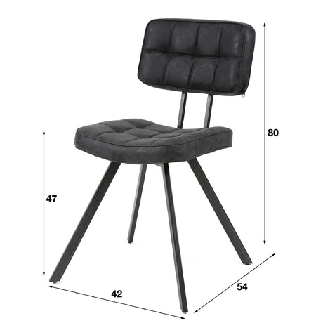 Dining Chair Sullivan HomeHaven Black LxBxH 84x63x58 Artificial leather Nnb