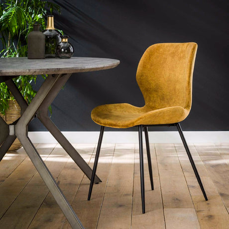 Dining Chair Ingo HomeHaven Yellow LxBxH 90x59x49 Fabric Nnb