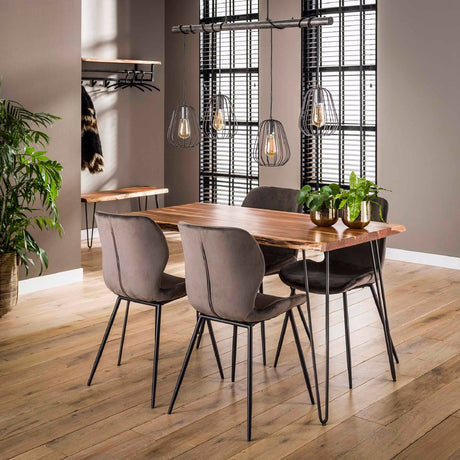 Dining Chair Ingo HomeHaven Anthracite LxBxH 90x59x49 Fabric Nnb