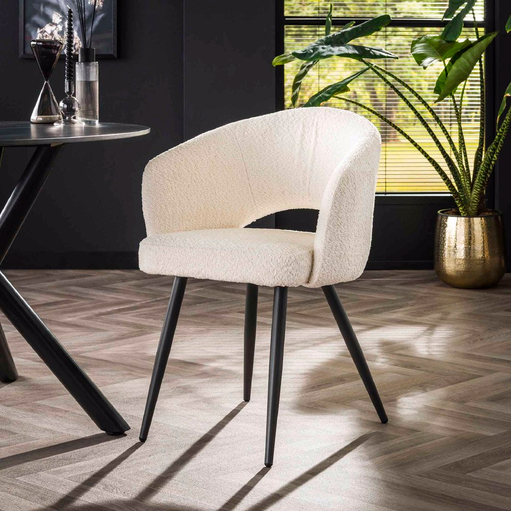 Dining Chair Gilmore HomeHaven Warm white LxBxH 70x64x57 Boucle Nnb