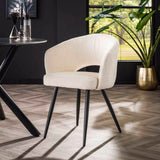 Dining Chair Gilmore HomeHaven Warm white LxBxH 70x64x57 Boucle Nnb