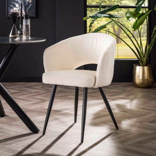 Dining Chair Gilmore HomeHaven Warm white LxBxH 70x64x57 Boucle Nnb