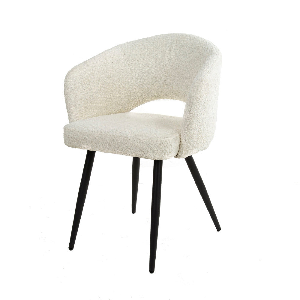 Dining Chair Gilmore HomeHaven Warm white LxBxH 70x64x57 Boucle Nnb