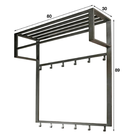 Coat Rack Kolby HomeHaven Grey LxBxH 90x83x37 Metal Nnb