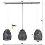 Pendant Light Lennox HomeHaven Black LxBxH 112x41x33 Metal Nnb