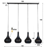 Pendant Light Kory HomeHaven Black LxBxH 123x45x28 Metal Nnb