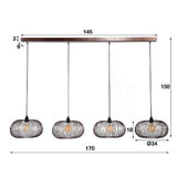 Pendant Light Hurley HomeHaven Black LxBxH 152x40x28 Metal Nnb